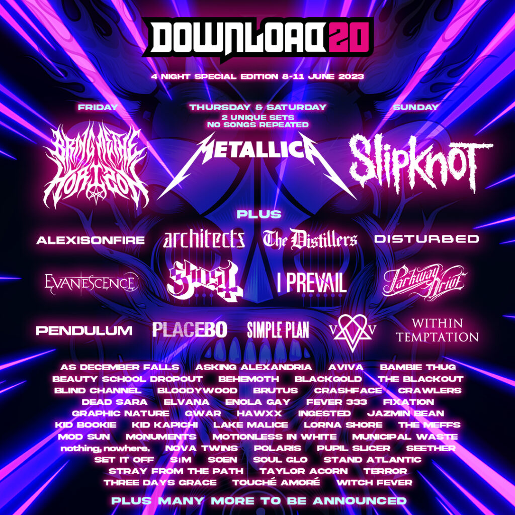 Download Festival : Bring Me The Horizon, Slipknot and Metallica are the headliners
